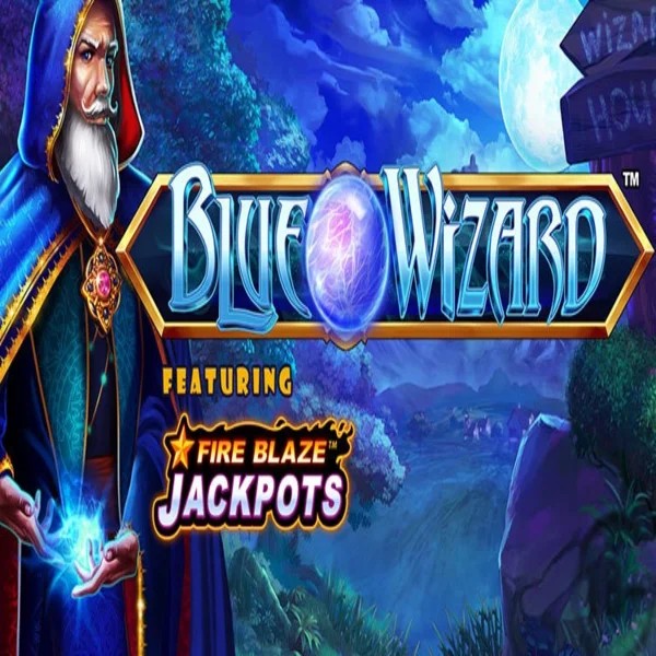 Blue Wizard Fire Blaze Jackpots casino game by Rarestone Gaming – featured logo at Flagman Casino