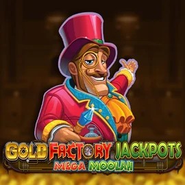 Gold Factory Jackpots Mega Moolah online game logo by Aurum Signature Studios on flagman-casino.eu
