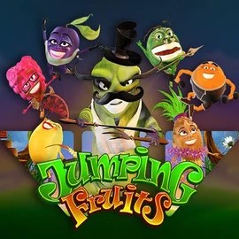 Jumping Fruits online game logo by Wazdan on flagman-casino.eu