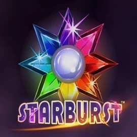 Slots logo of Starburst from NetEnt at Flagman Casino