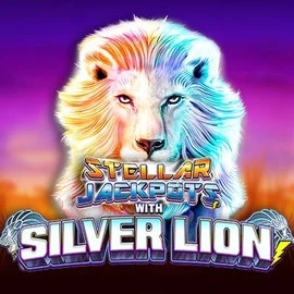 Stellar Jackpots with Silver Lion online game logo by Lightning Box Game on flagman-casino.eu
